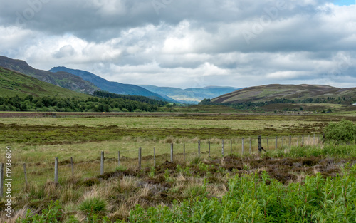 The Cairngorms, Scottish Highlands, Scotland. A view across the rolling hills and moorland countryside of the Highland region north of Edinburgh.