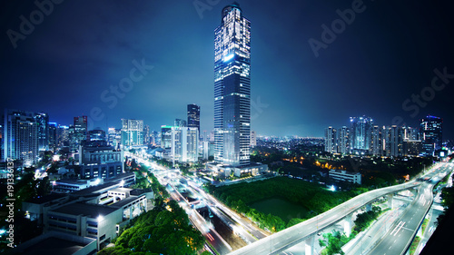 Jakarta city at night scene