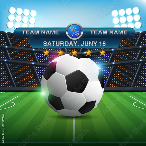 soccer football stadium spotlight and scoreboard background