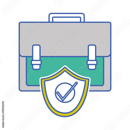 briefcase business object with security shield photo