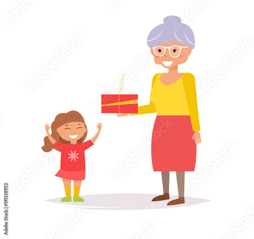 Grandmother gives granddaughter gift