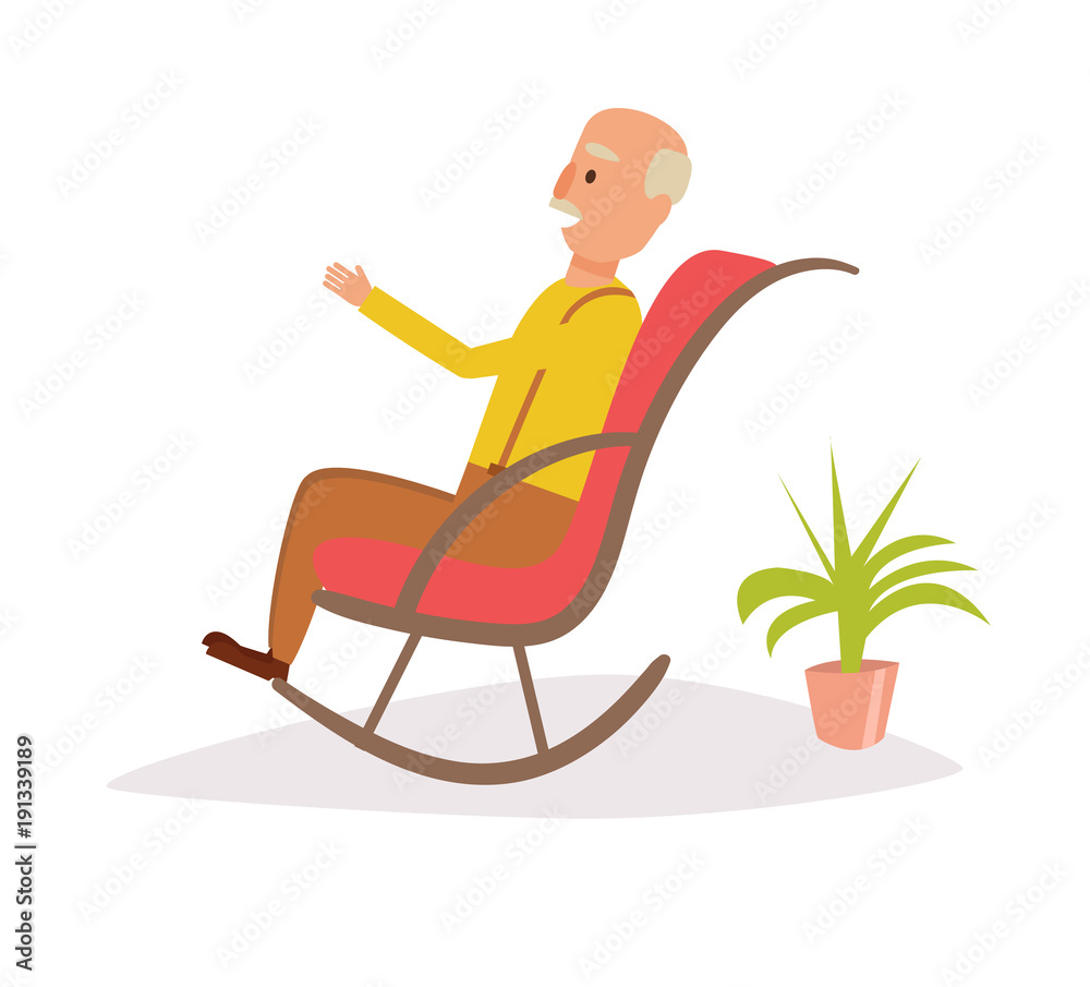 Old person in rocking chair top