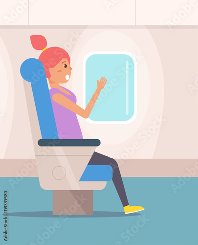 Fear of flying. Vector.