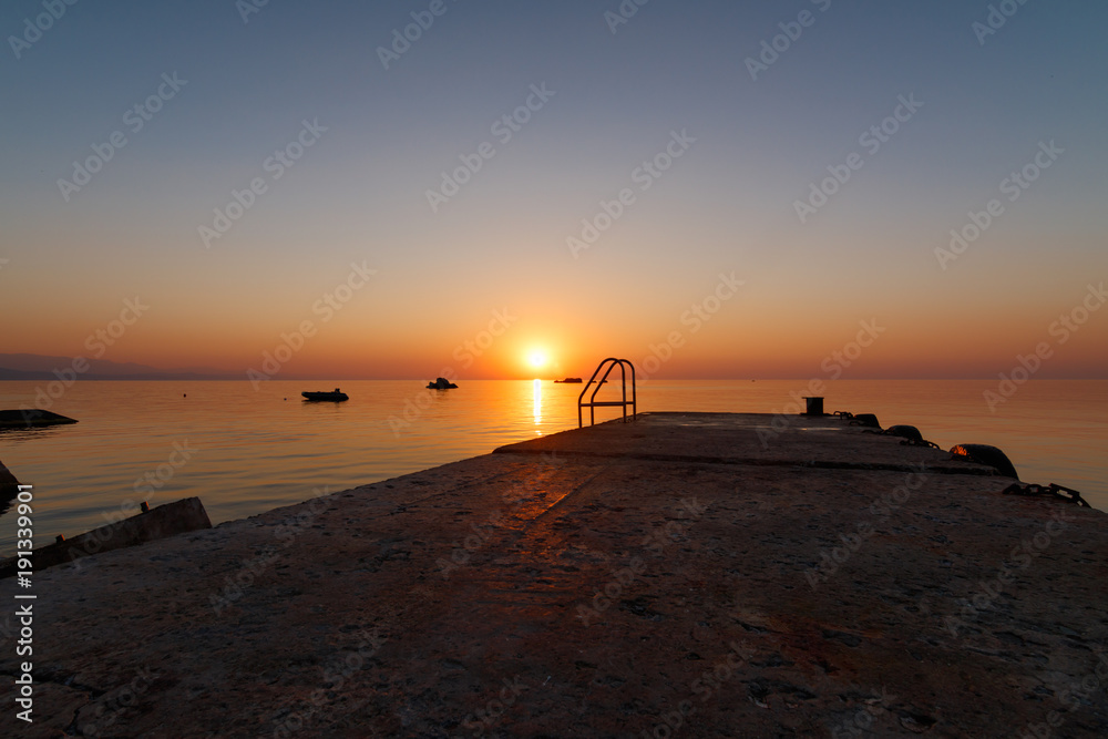 dawn on the shore of the Black Sea/ dawn on the beach of the village of Utes, Crimea