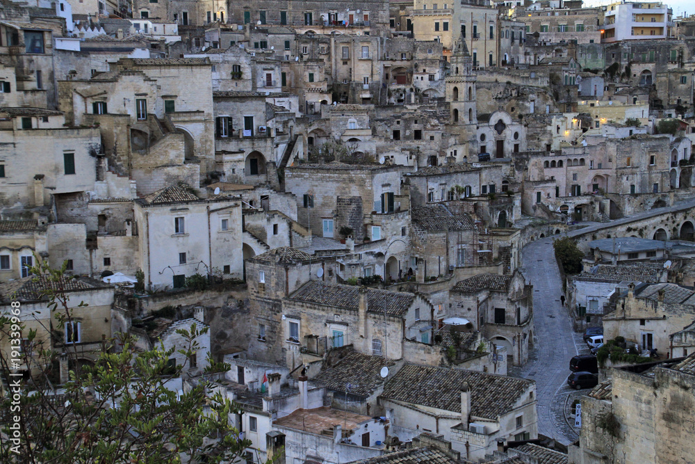 View over the old town of Matera, Italy