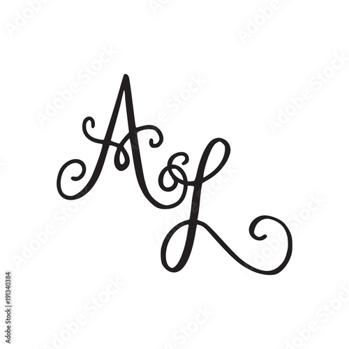 Handwritten monogram AL icon