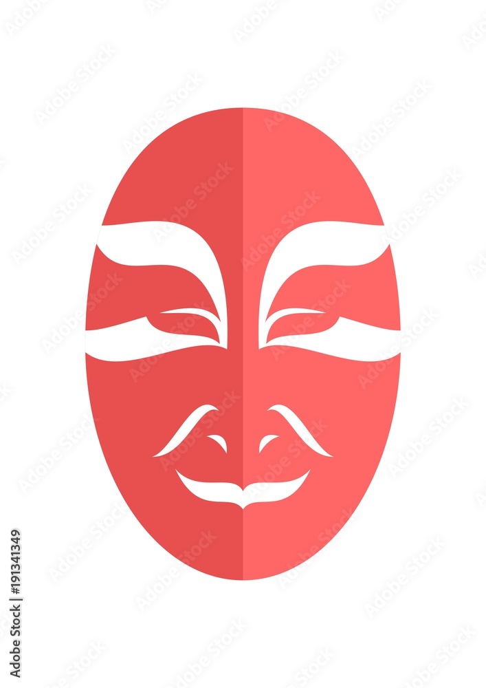 Tribal smiley japanese actor mask