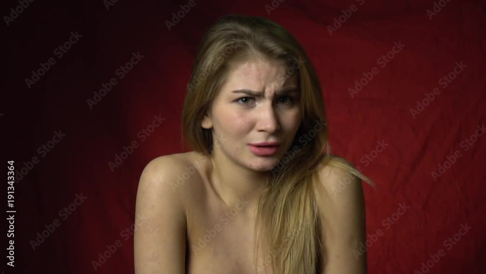 A woman in disbelief argues with someone else, slow motion A woman in disbelief argues with someone else, slow motion