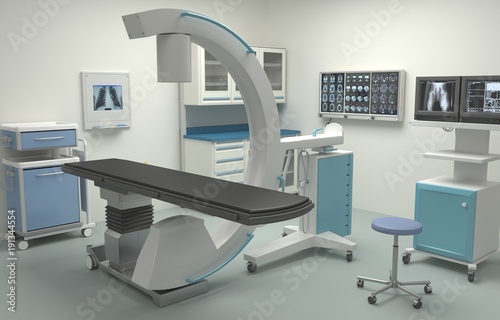 X-ray scanner room hospital room photo