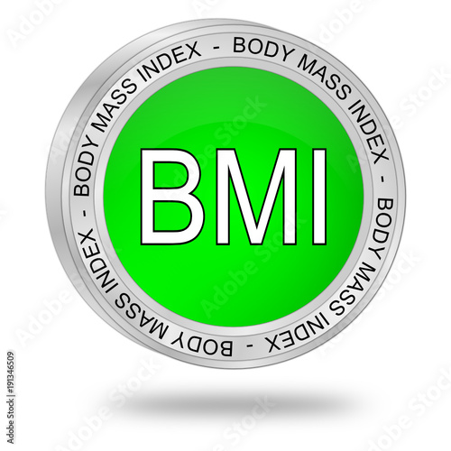BMI - Body Mass Index Button - 3D illustration