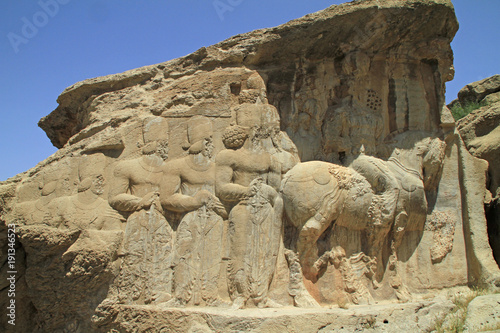 Statues carved out of stone near Persepolis, Iran