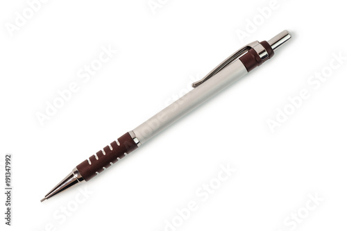 Pencil with a thin rod isolated on white background.