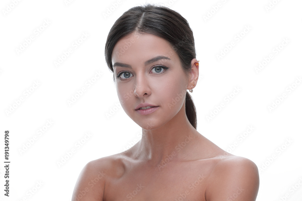close-up portrait of a young woman with natural make-up. close-up portrait of a young woman with natural make-up.