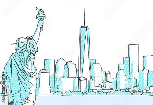 New York Cityscape Sketch