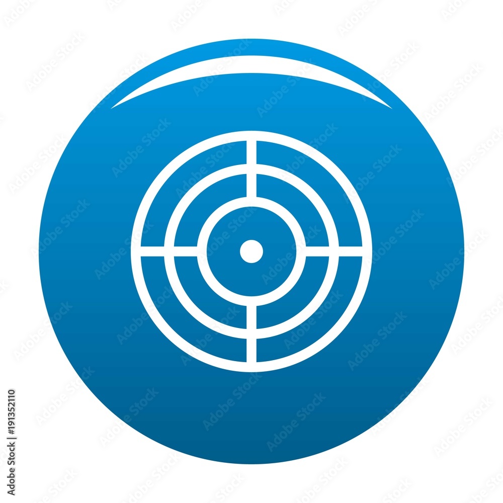 Objective of target icon vector blue circle isolated on white background Objective of target icon vector blue circle isolated on white background