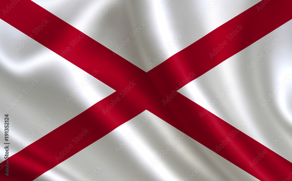 Fototapeta premium Flag of the state Alabama. A series of 