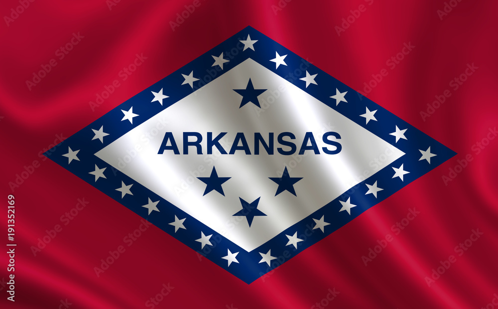Flag of the state Arkansas. A series of 