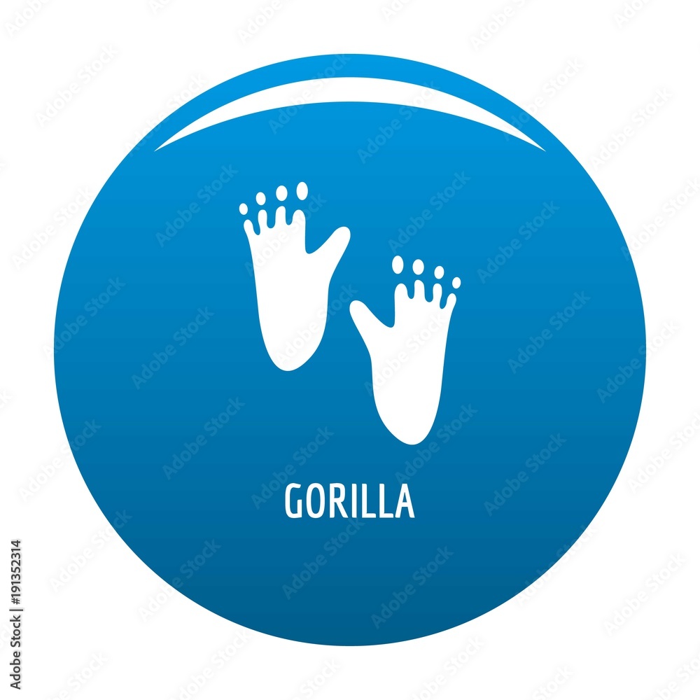 Obraz premium Gorilla step icon vector blue circle isolated on white background 