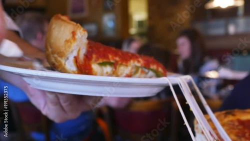 Deep Dish Pizza Being Served, 4K