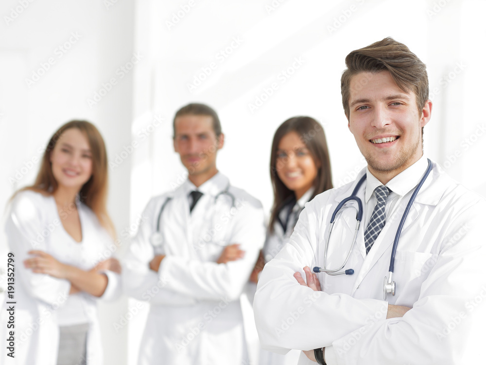 closeup.successful doctors of his colleagues closeup.successful doctors of his colleagues