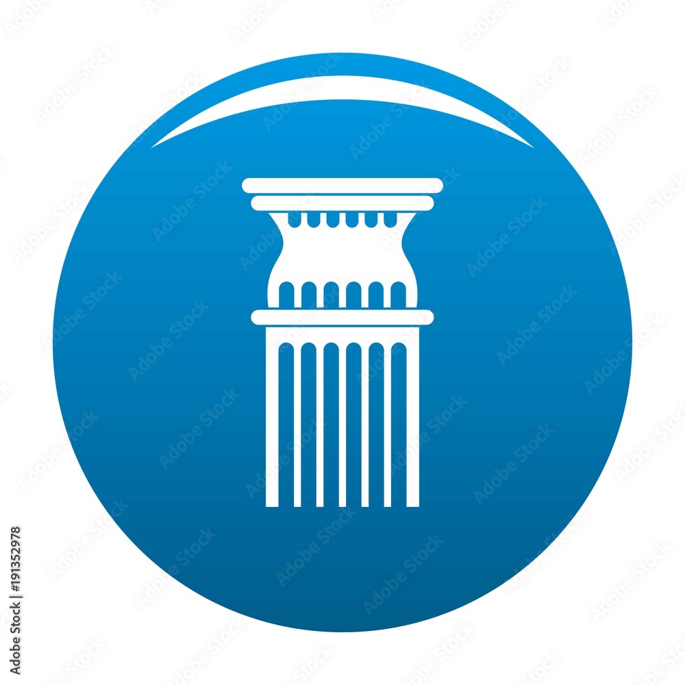 Column icon vector blue circle isolated on white background 