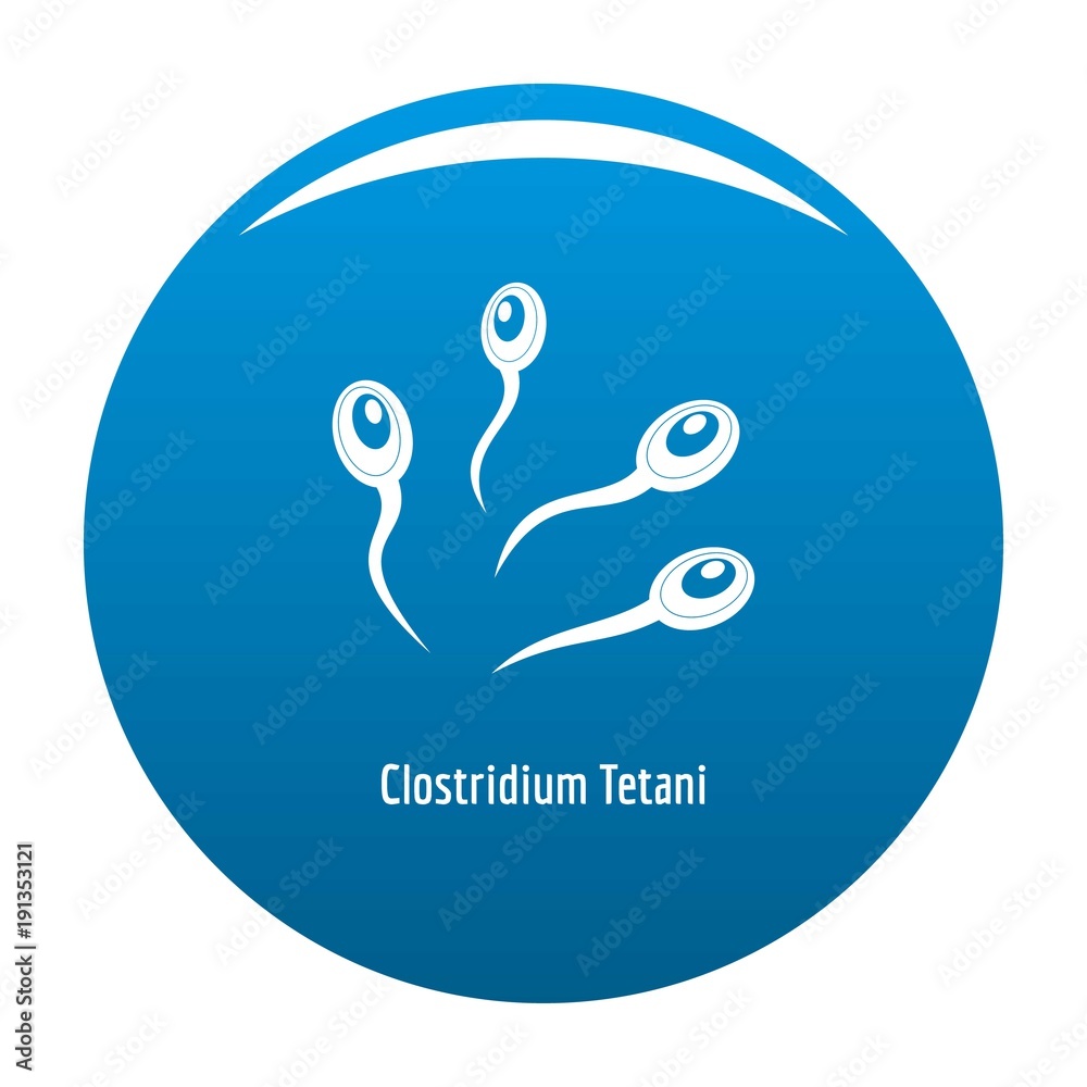 Clostridium tetani icon vector blue circle isolated on white background ...