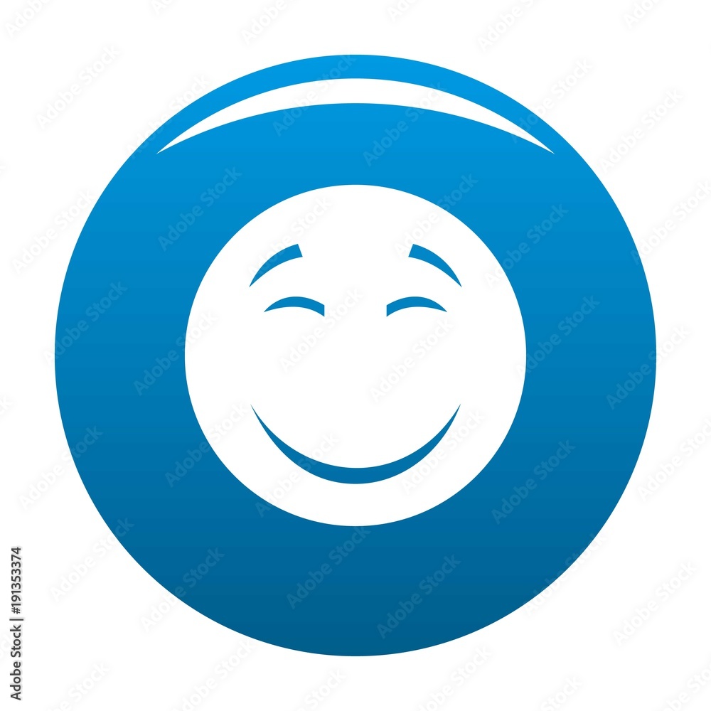 Smile icon vector blue circle isolated on white background Smile icon vector blue circle isolated on white background