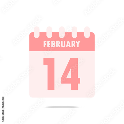 February 14 calendar icon