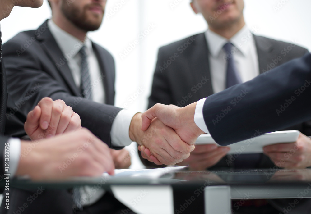 Business handshake and business people concept. Business handshake and business people concept.