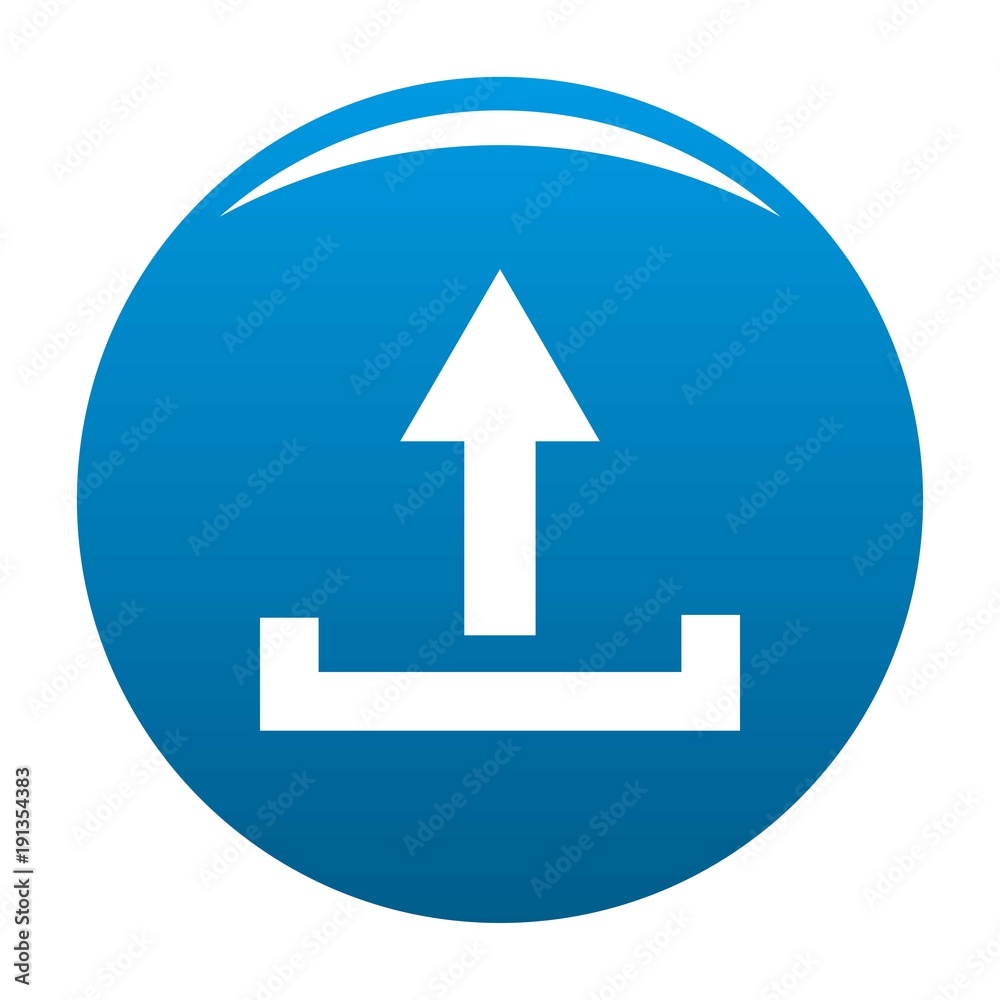 Upload icon vector blue circle isolated on white background Upload icon vector blue circle isolated on white background