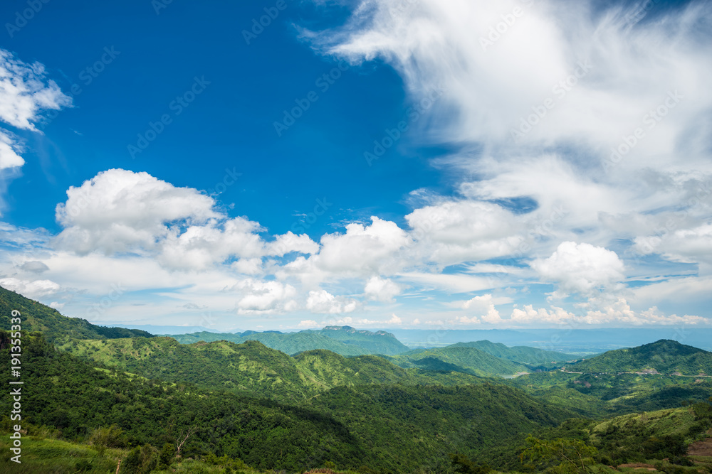 Fototapeta premium Aerial view landscape from the top of mountain