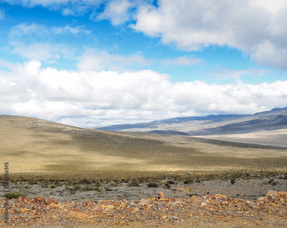 Andean landscape in Salinas de Guaranda, Bolivar province, Ecuaduar