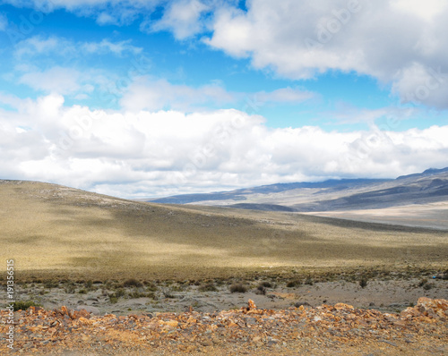 Andean landscape in Salinas de Guaranda, Bolivar province, Ecuaduar