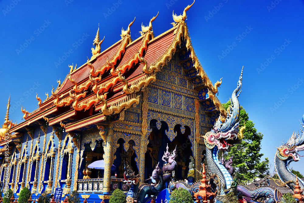 Wat Rong Seua Ten or the Blue Temple in Chiang Rai, Thailand