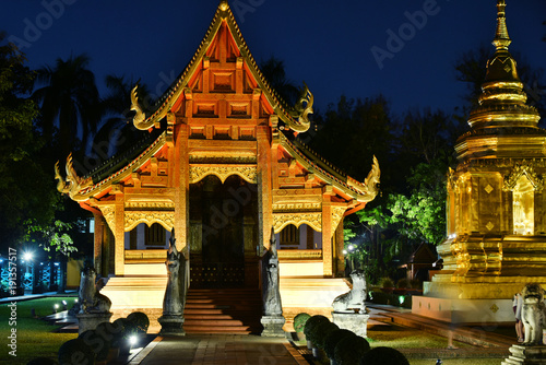 Wat Phra Singh, a Buddhist temple in Chiang Mai, Thailand © monticellllo