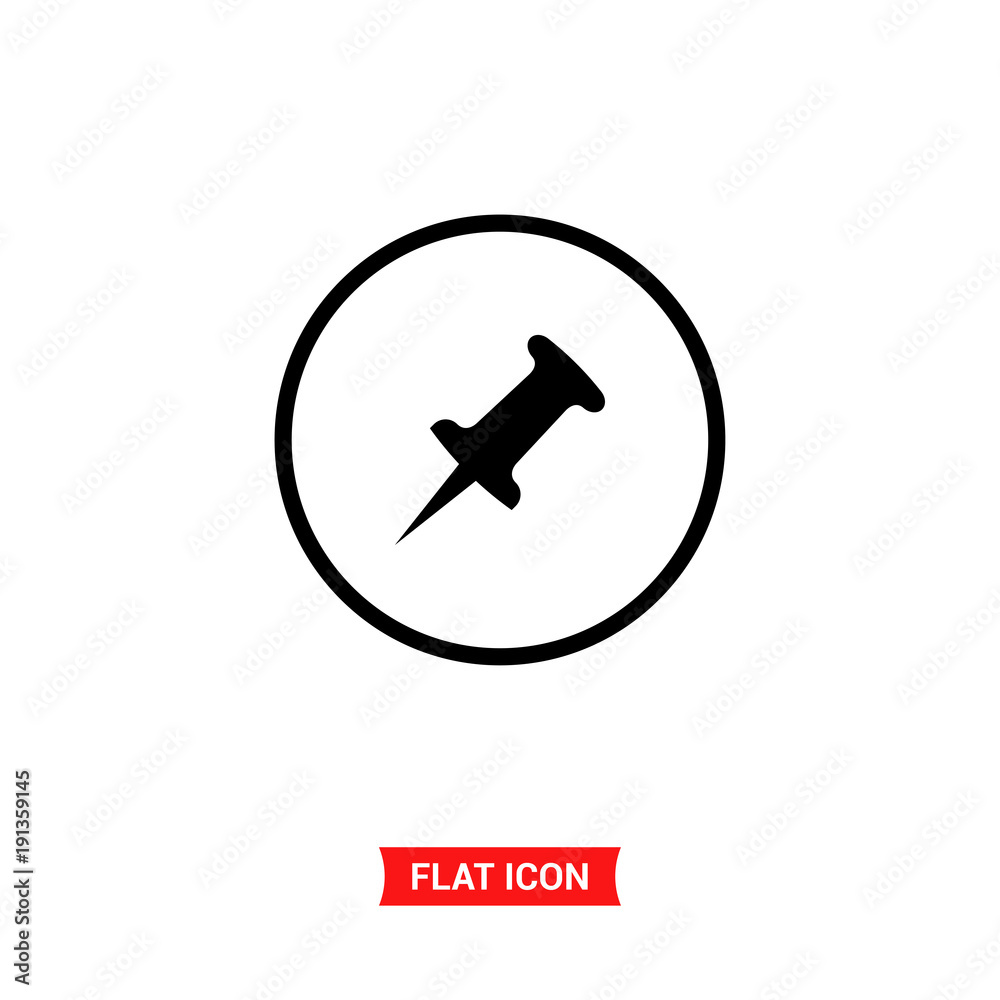 Push pin vector icon Push pin vector icon
