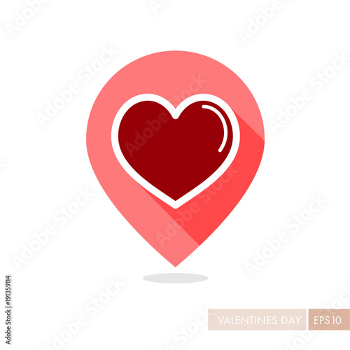 Heart pin map icon  Love symbol Valentine Day