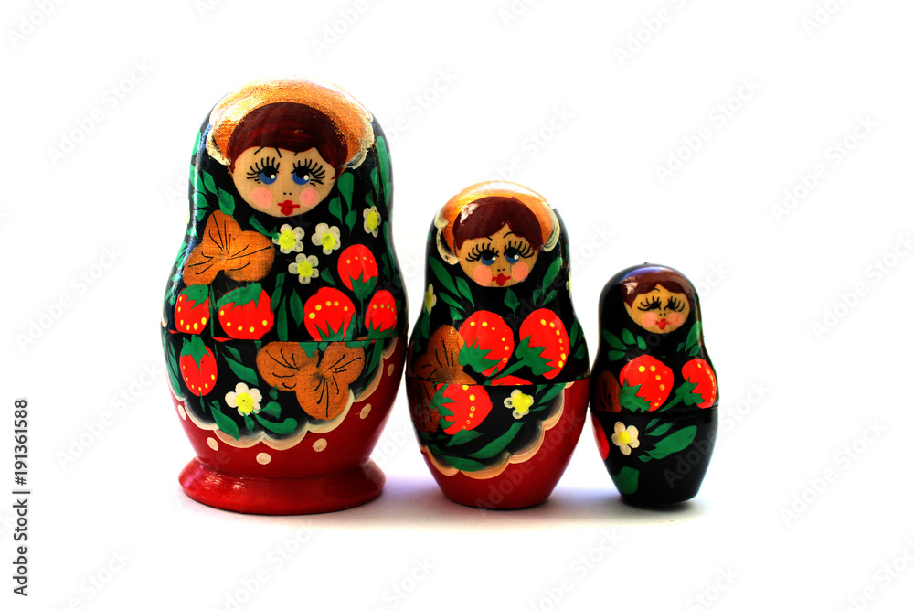 Russian dolls matryoshka on white background Russian dolls matryoshka on white background