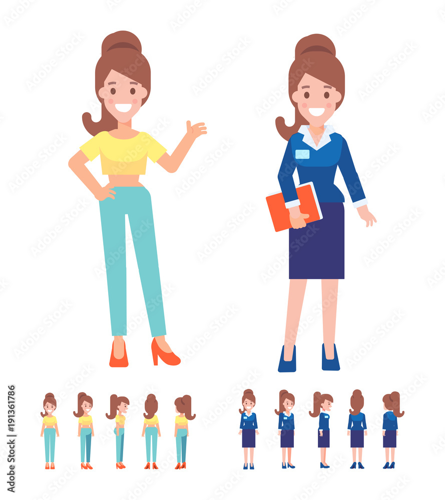 Office workers vector set. Lady boss. Business lady. Office workers vector set. Lady boss. Business lady.