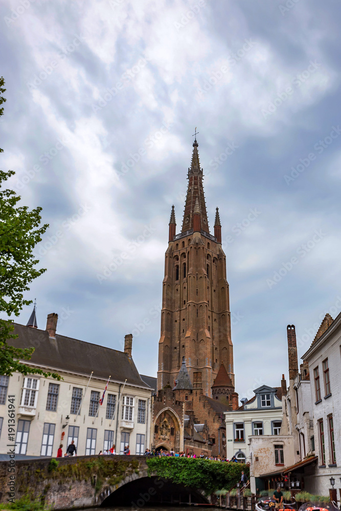 Beautifull historical tower of Bruges, Belgium