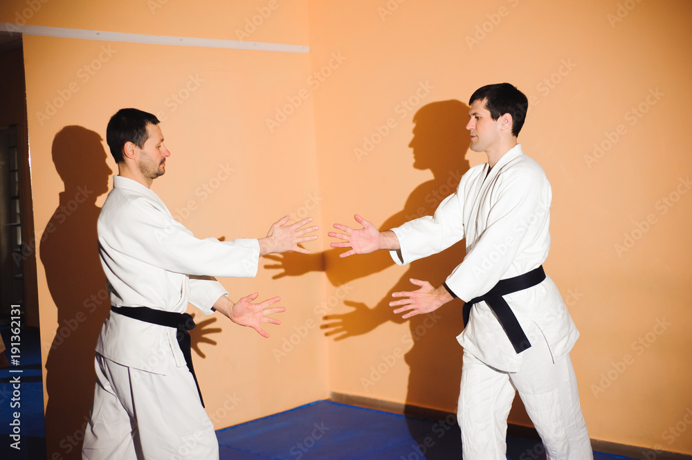 Obraz premium Fight between two aikido fighters