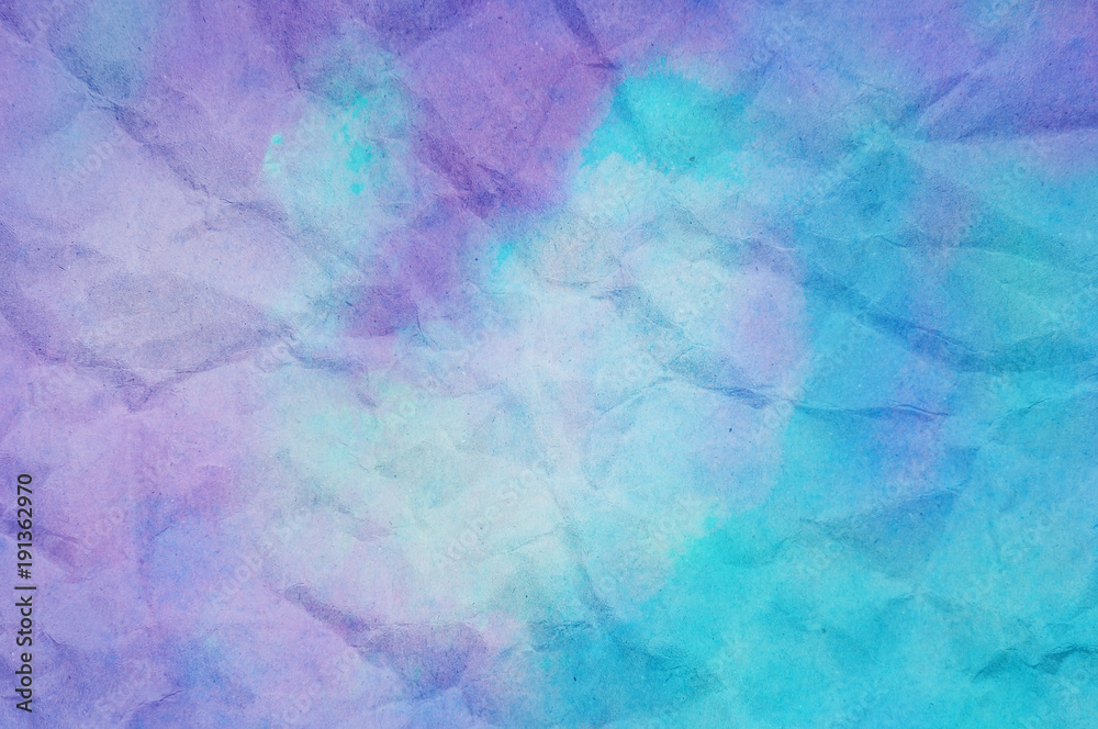 Texture of blue and violet crumpled paper
