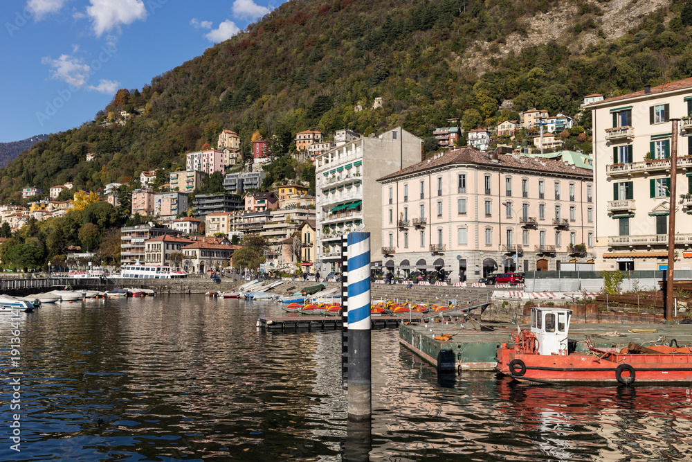 Harbor of Lago di Como in Lombardy, Italy.