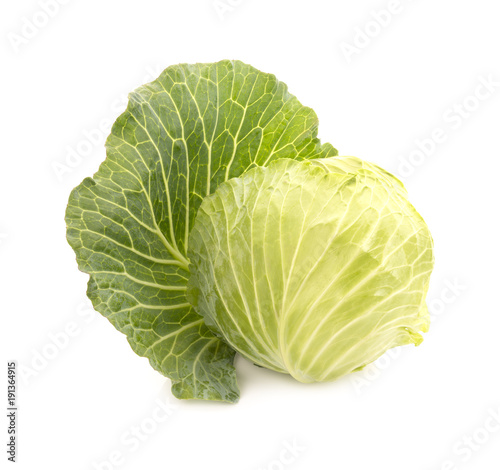Fresh cabbage in heart shape isolated on white background