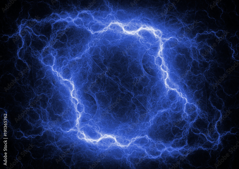 Obraz premium Bue plasma cloud, lightning storm