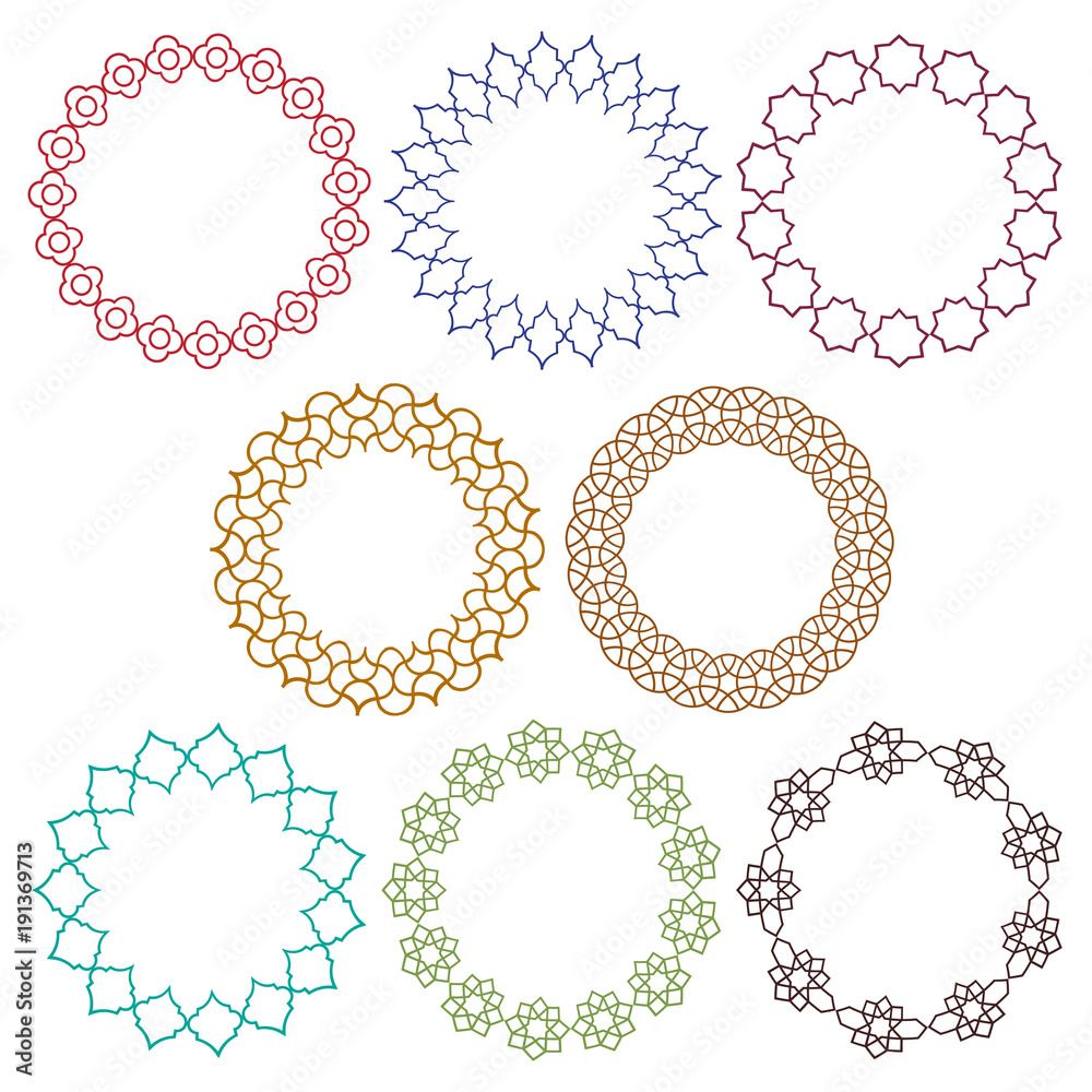 colorful Moroccan circle frames