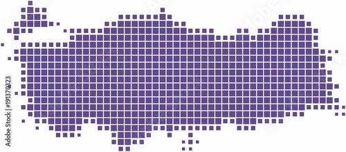 Violet square shape Turkey map on white background, vector illustration.