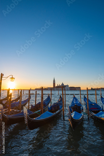 Venice Italy gondolas at sunrise © nevodka.com