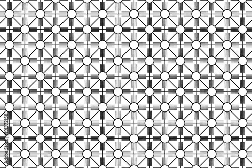 Abstract sun symbol - vector pattern - black and white