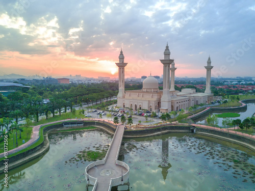 Aerial view of Tengku Ampuan Jemaah Mosque, Shah Alam Malaysia photo